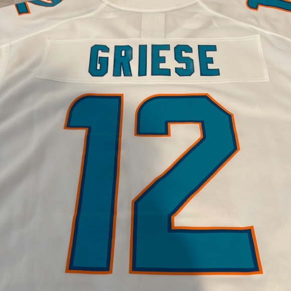 Miami Dolphins nike jersey white with orange /turquoise Bob Griese #12 On Field - Picture 9 of 10